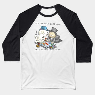 Dapper Cat - Capitalism Board Game Baseball T-Shirt